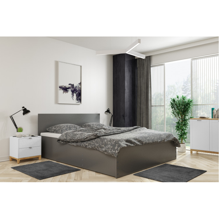 Čalúnená posteľ PANAMA 140x200cm výklopná - grafitová